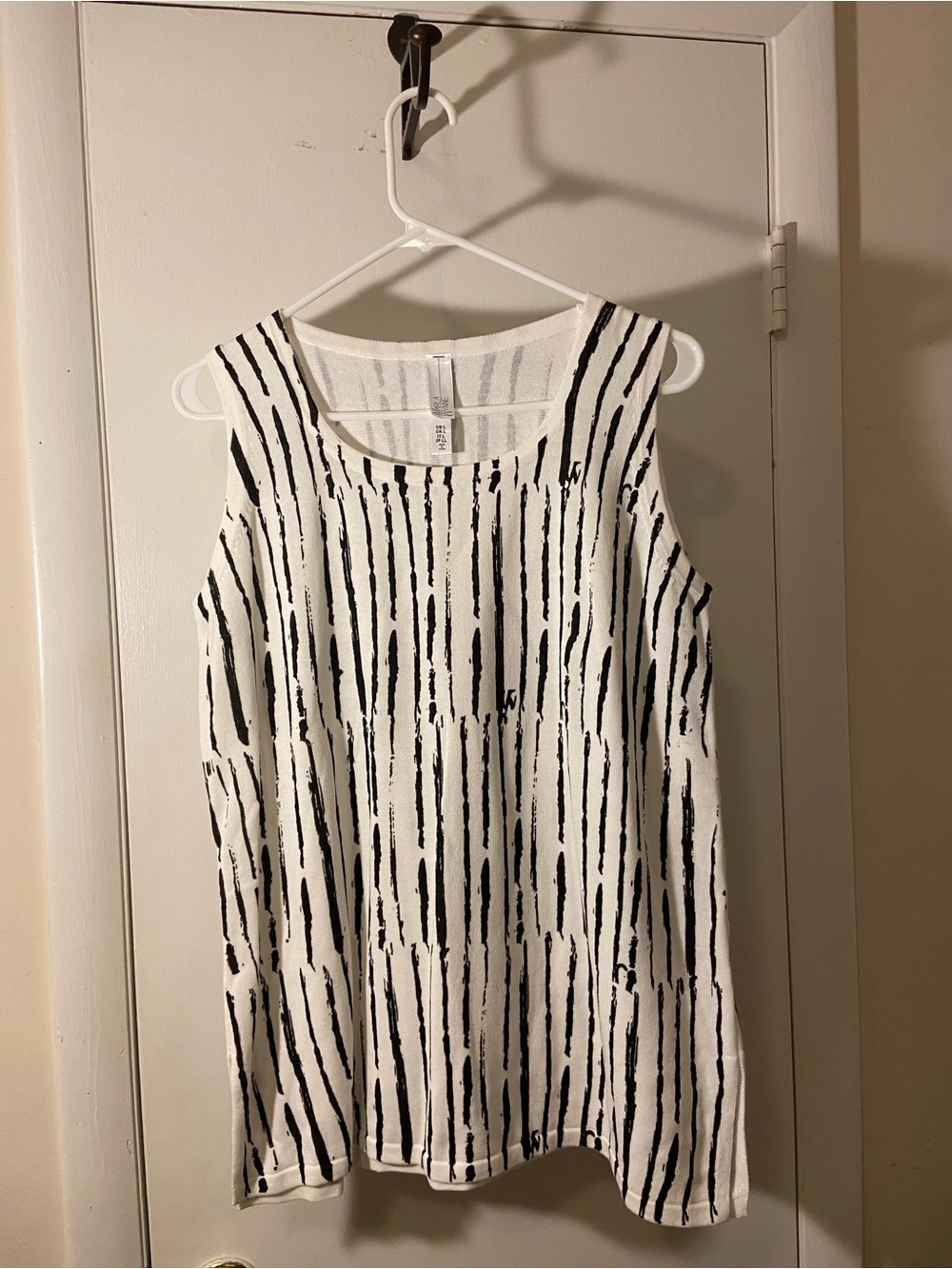 MarlaWynne Black and White Striped Tank Top